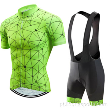 Bicicleta anti-UV respirável desgaste manga curta ciclismo jersey